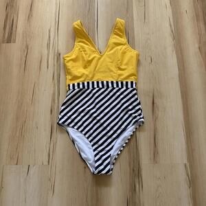 Cupshe One-piece Swimsuit Yellow, Black and White Women's‎ Size S